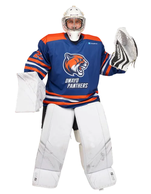 Het model is 175 cm  groot en draagt maat Goalie-XL